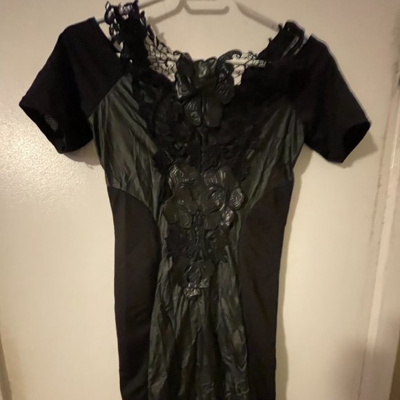 Black Mini dress tight fitting Size:S - Picture 1 of 11